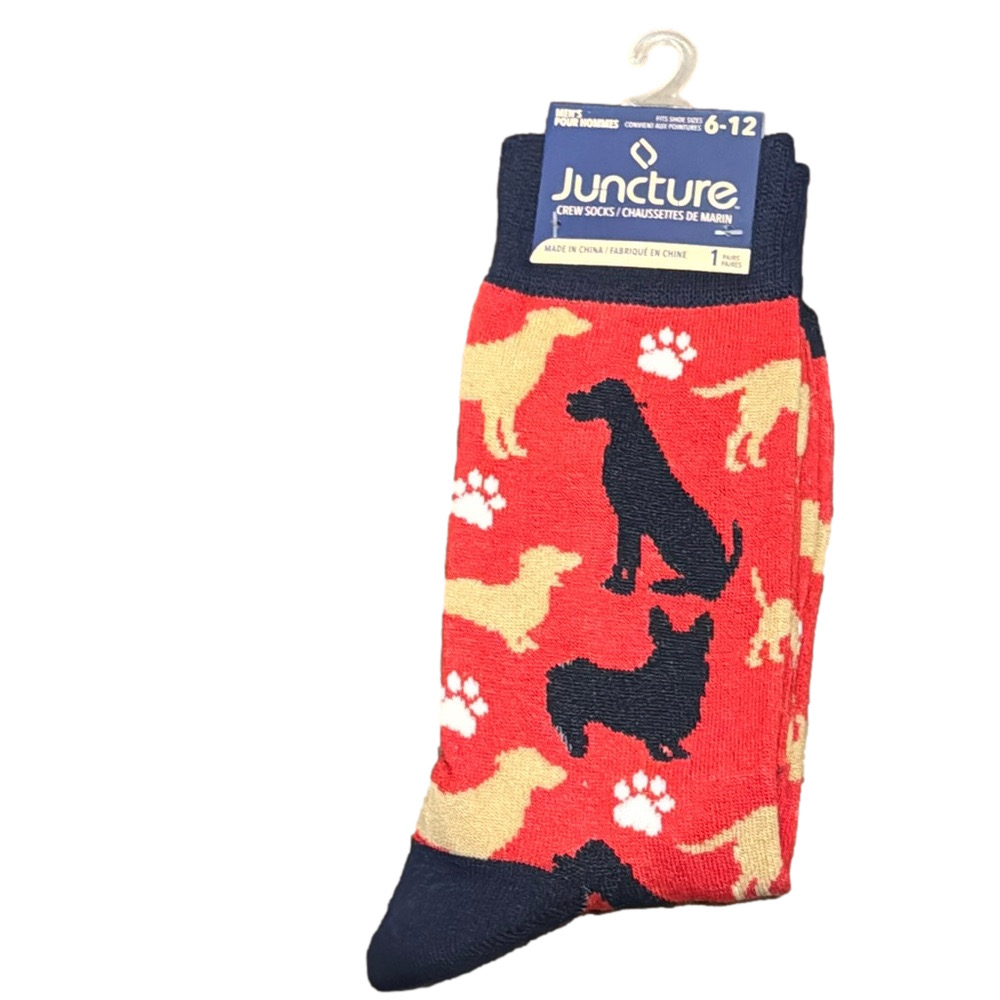 Juncture Dogs and Paws Crew Socks NWT
